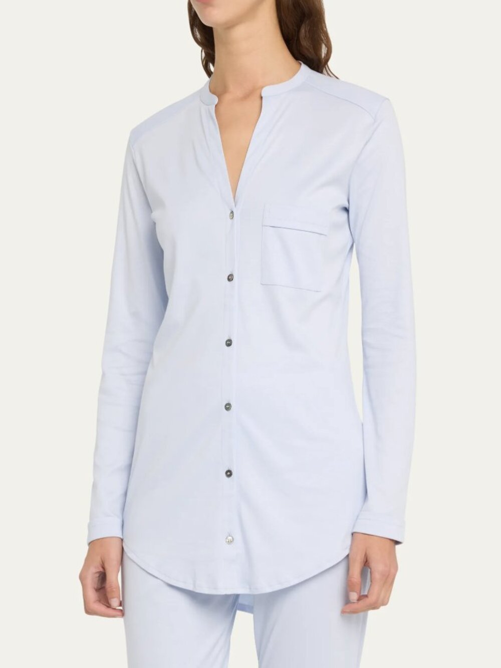 Hanro Pure Essence Pajama Top Blue Glow Size L